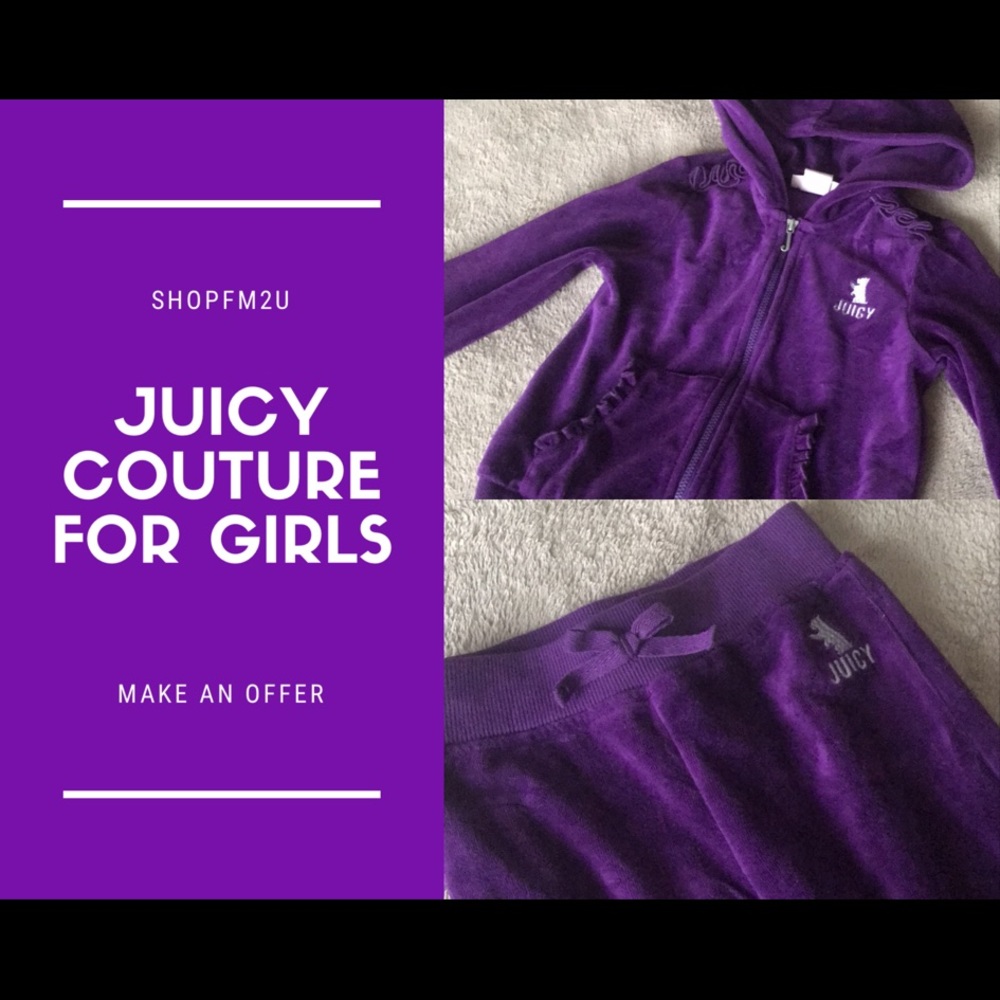 Girly Purple Velour Juicy Couture Sweatsuit Sz S - Picture 1 of 6